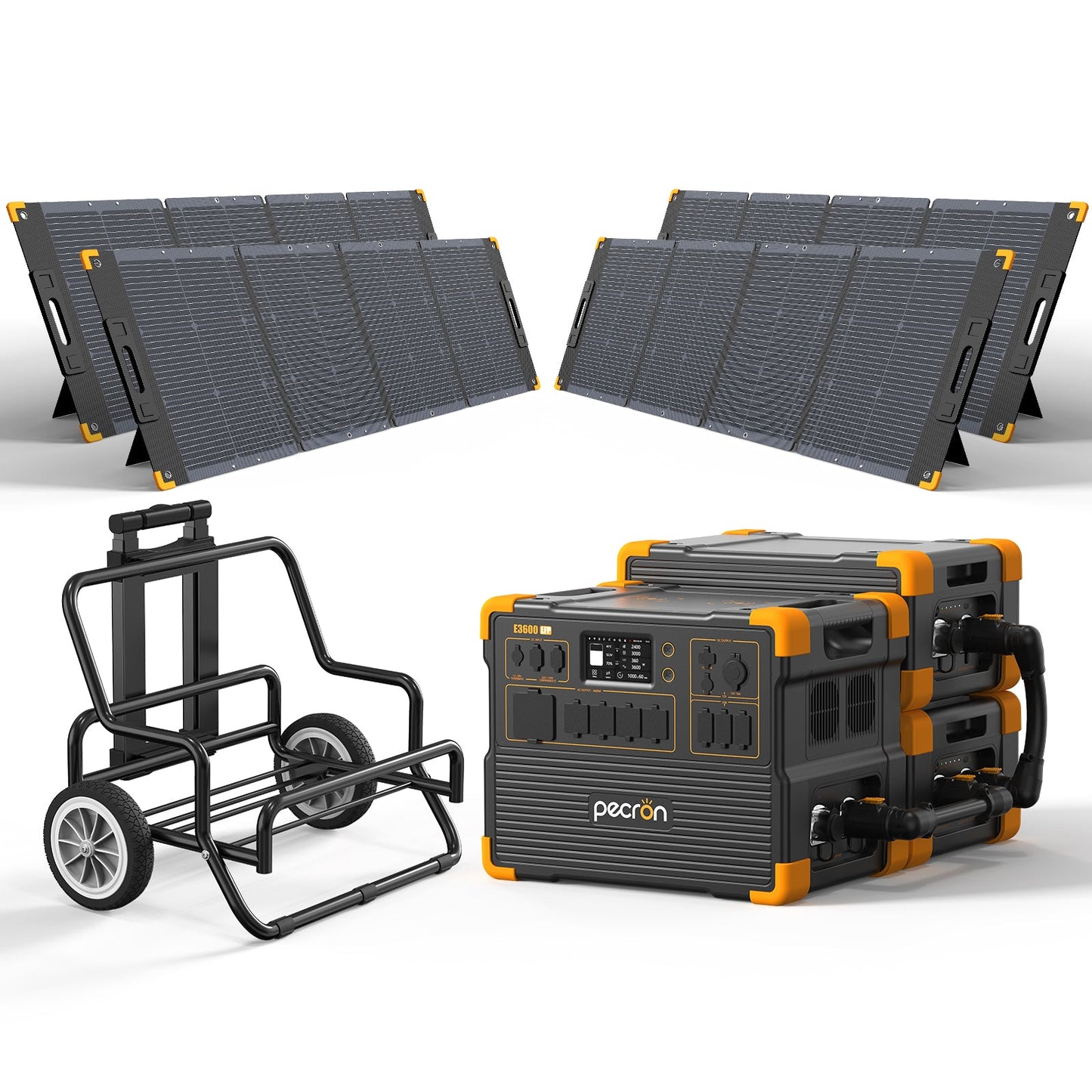 PECRON E3600LFP Solar Generator Kit: 3600W 3072Wh LiFePo4 Portable Power Station
