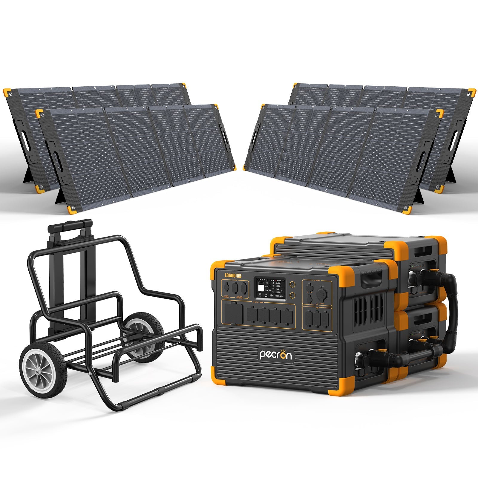 PECRON E3600LFP Solar Generator Kit: 3600W 3072Wh LiFePo4 Portable Power Station