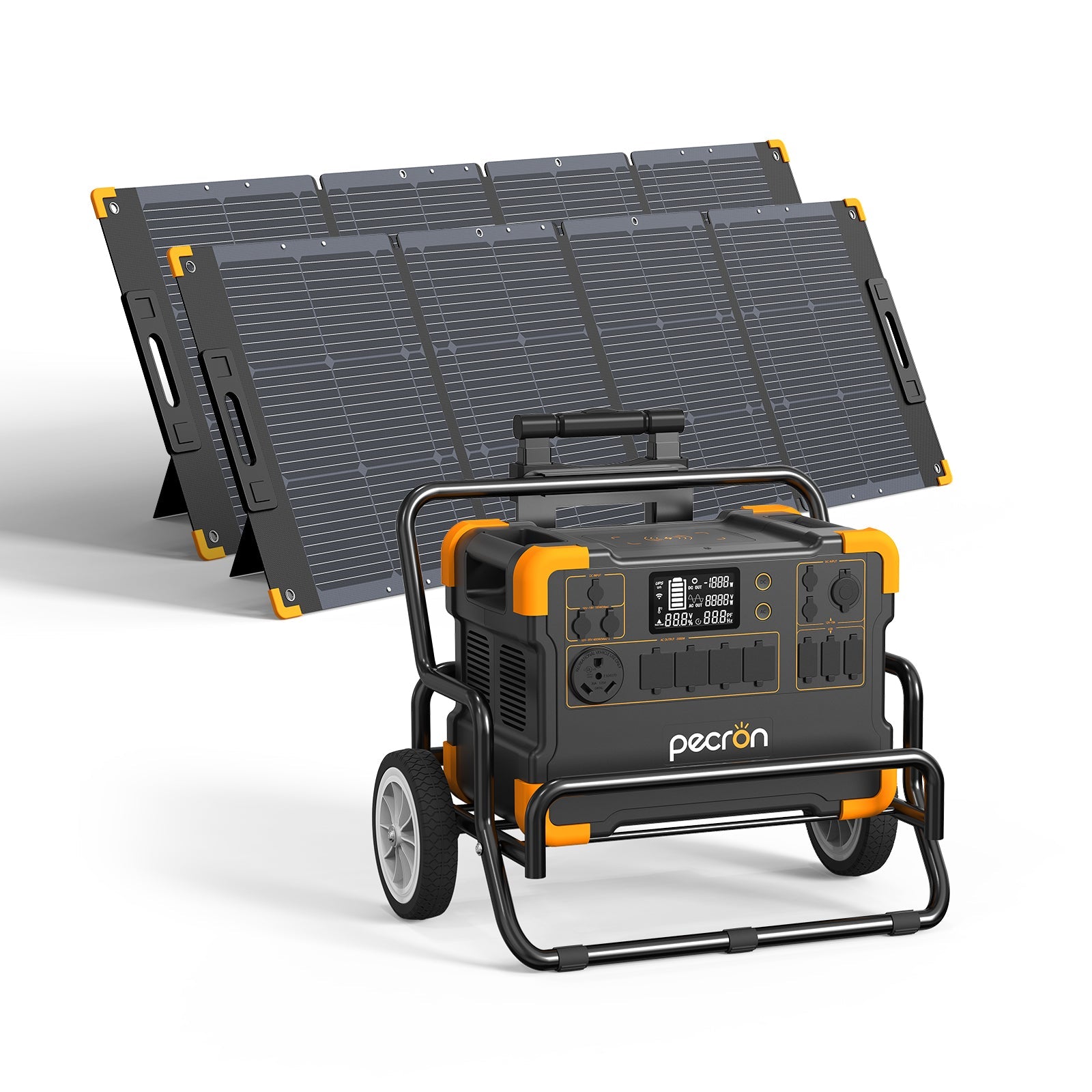 PECRON E2000LFP Expandable 2000W Portable Solar Generator Power Station Kit