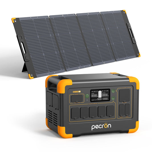PECRON E1000LFP Portable Solar Generator 1024Wh LiFePO4 Power Station Kit