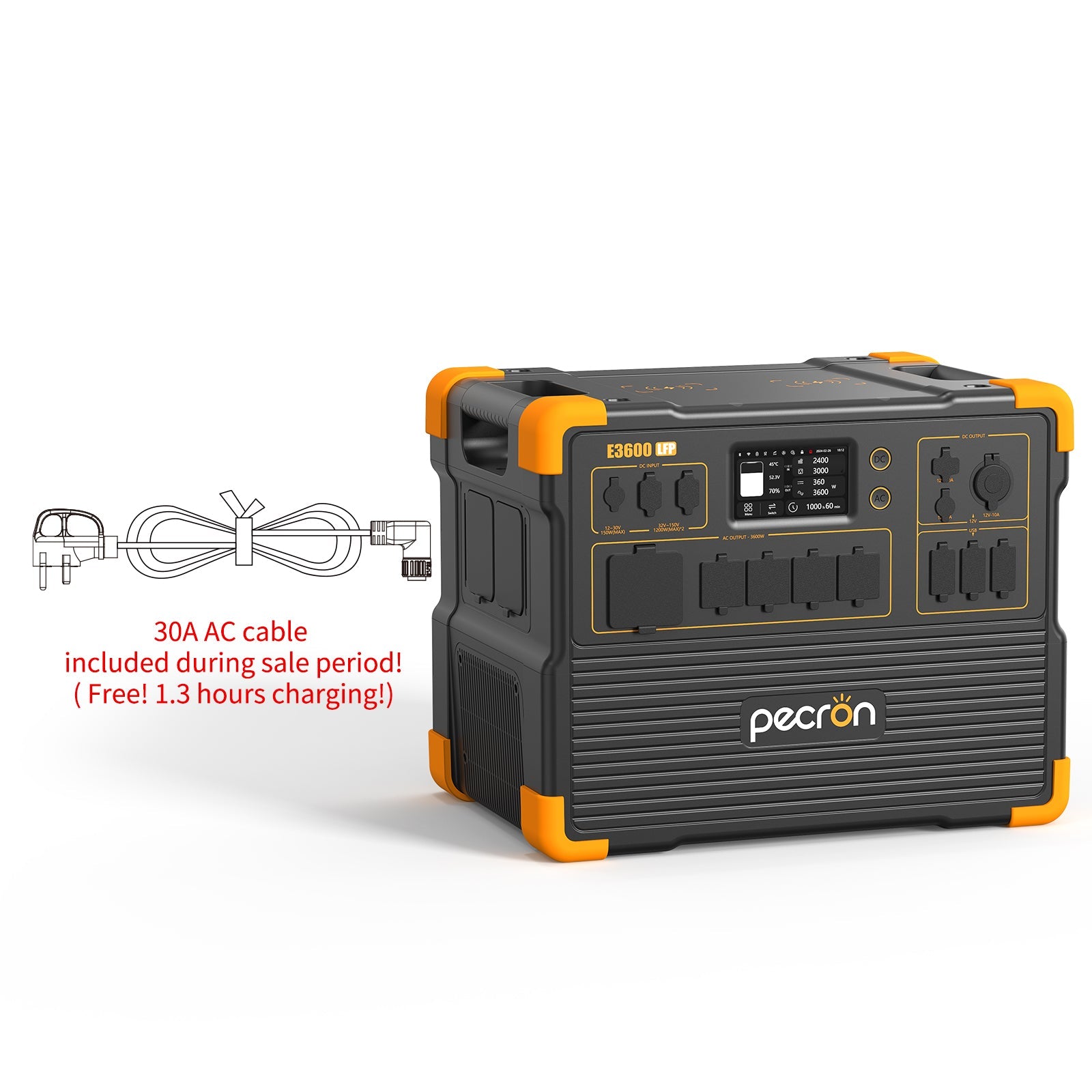 PECRON E3600LFP 3600W 3072Wh Portable Power Station with LiFePO4 Battery
