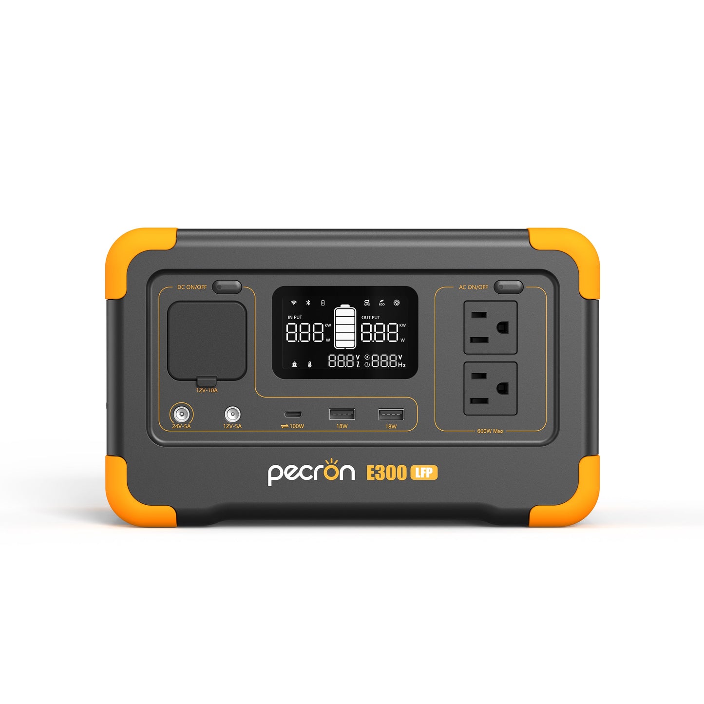 PECRON E300LFP 600W 288Wh Portable Power Station: Durable LiFePO4, Solar Ready