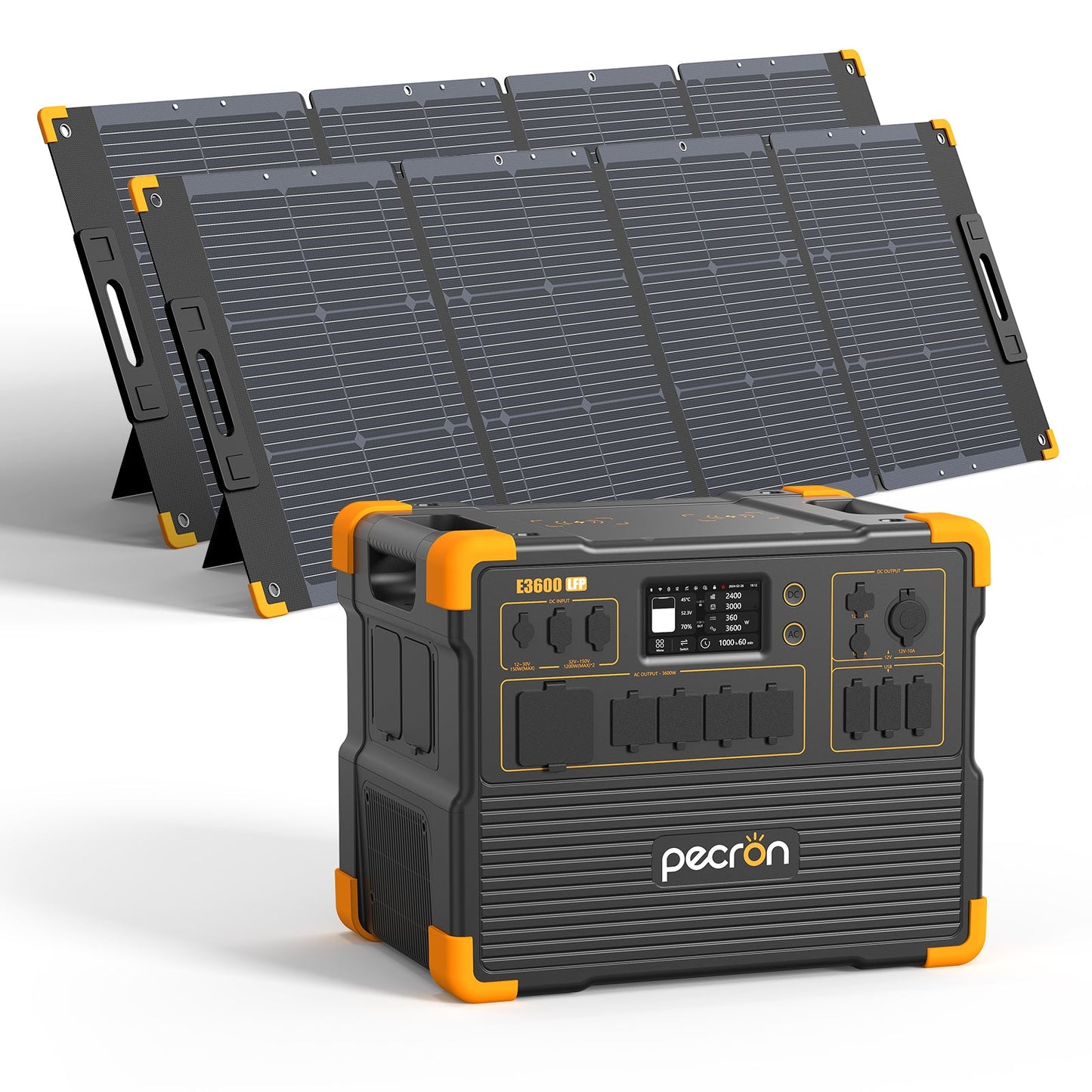 PECRON E3600LFP Solar Generator Kit: 3600W 3072Wh LiFePo4 Portable Power Station