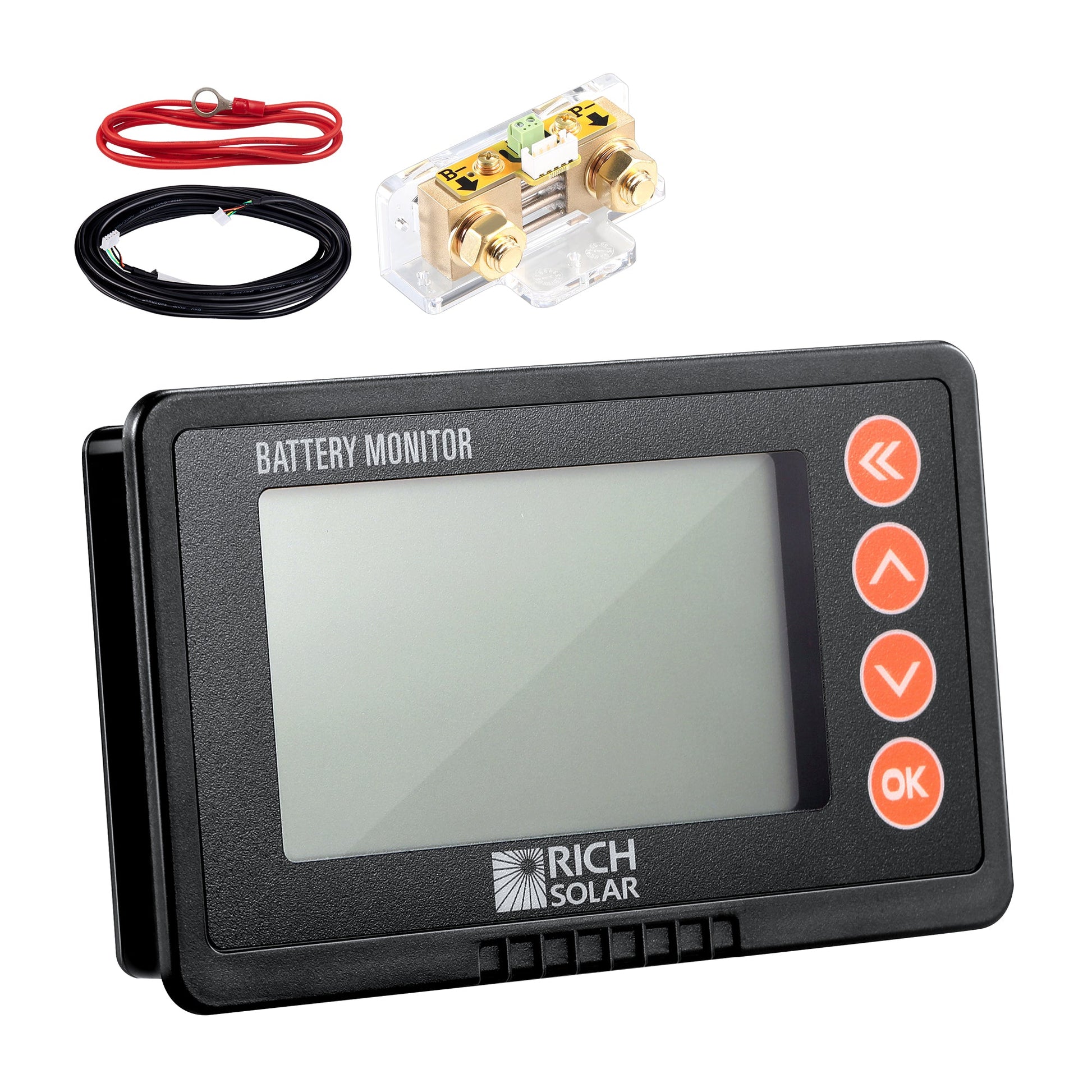 RICH SOLAR 500 Amp Battery Monitor Shunt Kit, 8-120V Accurate Display