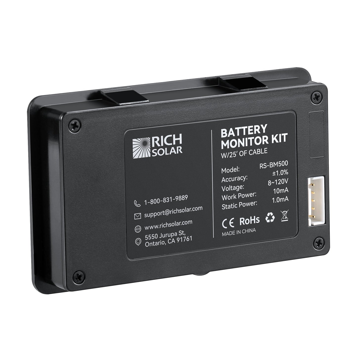 RICH SOLAR 500 Amp Battery Monitor Shunt Kit, 8-120V Accurate Display