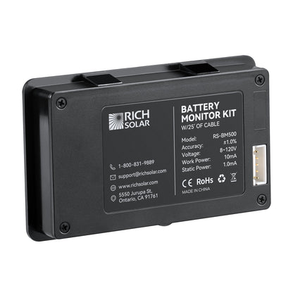 RICH SOLAR 500 Amp Battery Monitor Shunt Kit, 8-120V Accurate Display
