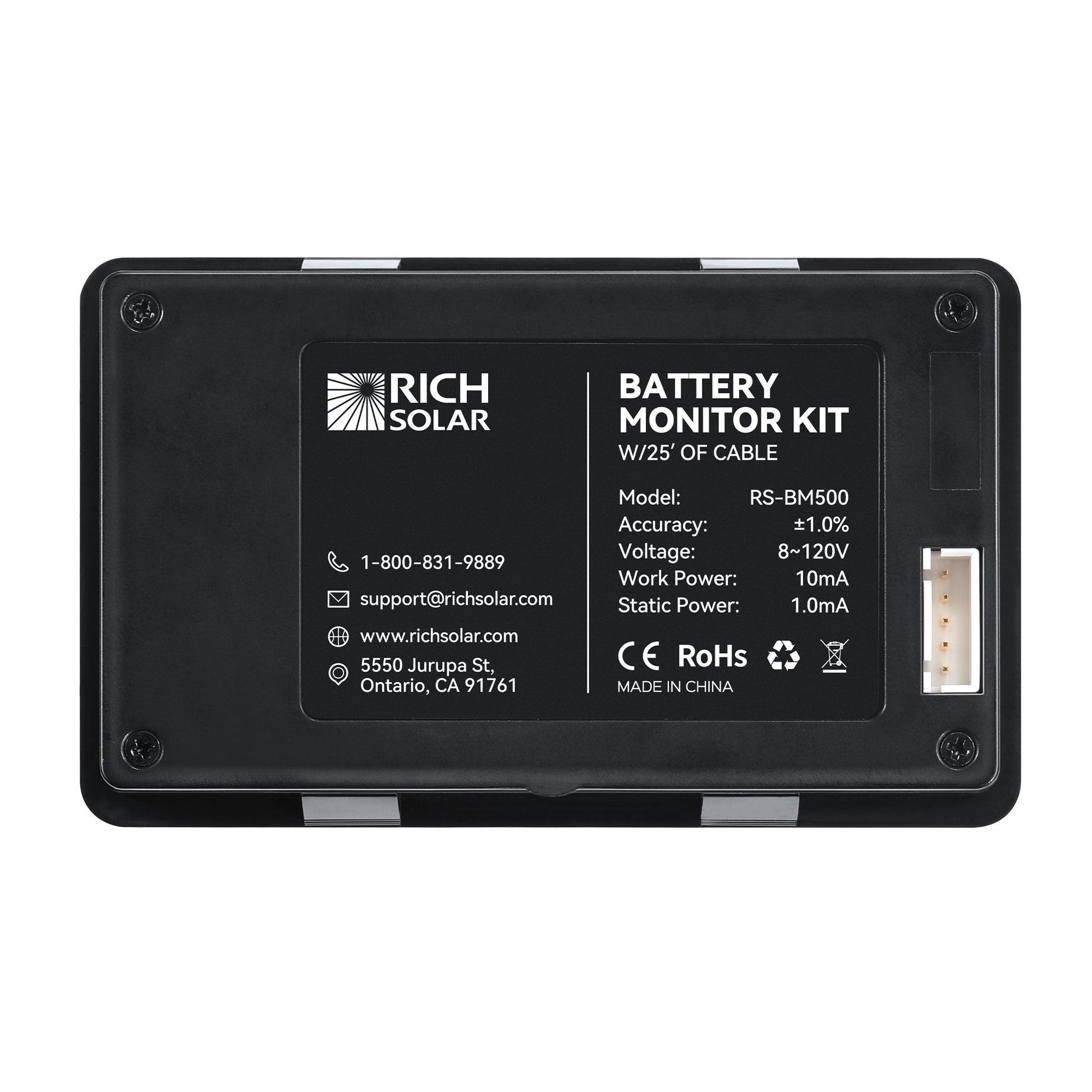 RICH SOLAR 500 Amp Battery Monitor Shunt Kit, 8-120V Accurate Display