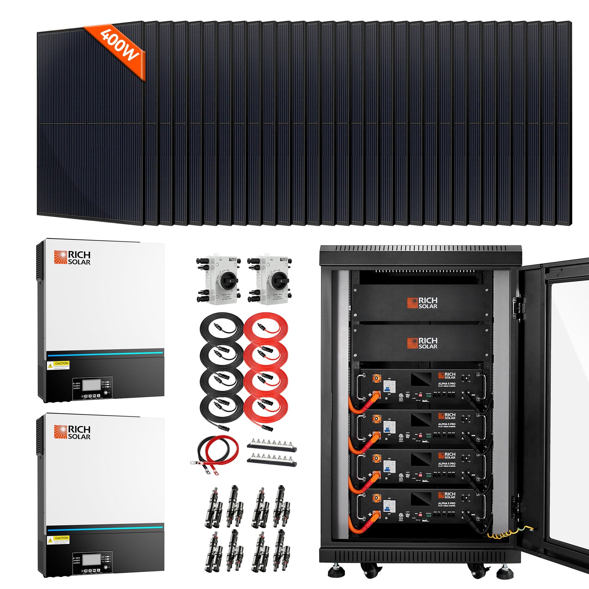 Powerful 13,000W Off-Grid Solar Kit with 32 MEGA 400W Monocrystalline Panels