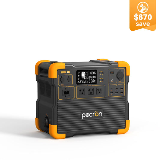 PECRON E2400LFP Portable Power Station 2400W 2048Wh LiFePO4 Solar Generator