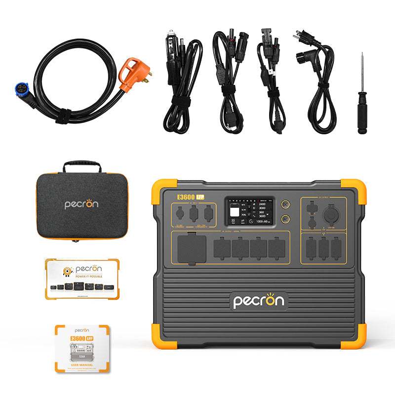 PECRON E3600LFP Solar Generator Kit: 3600W 3072Wh LiFePo4 Portable Power Station