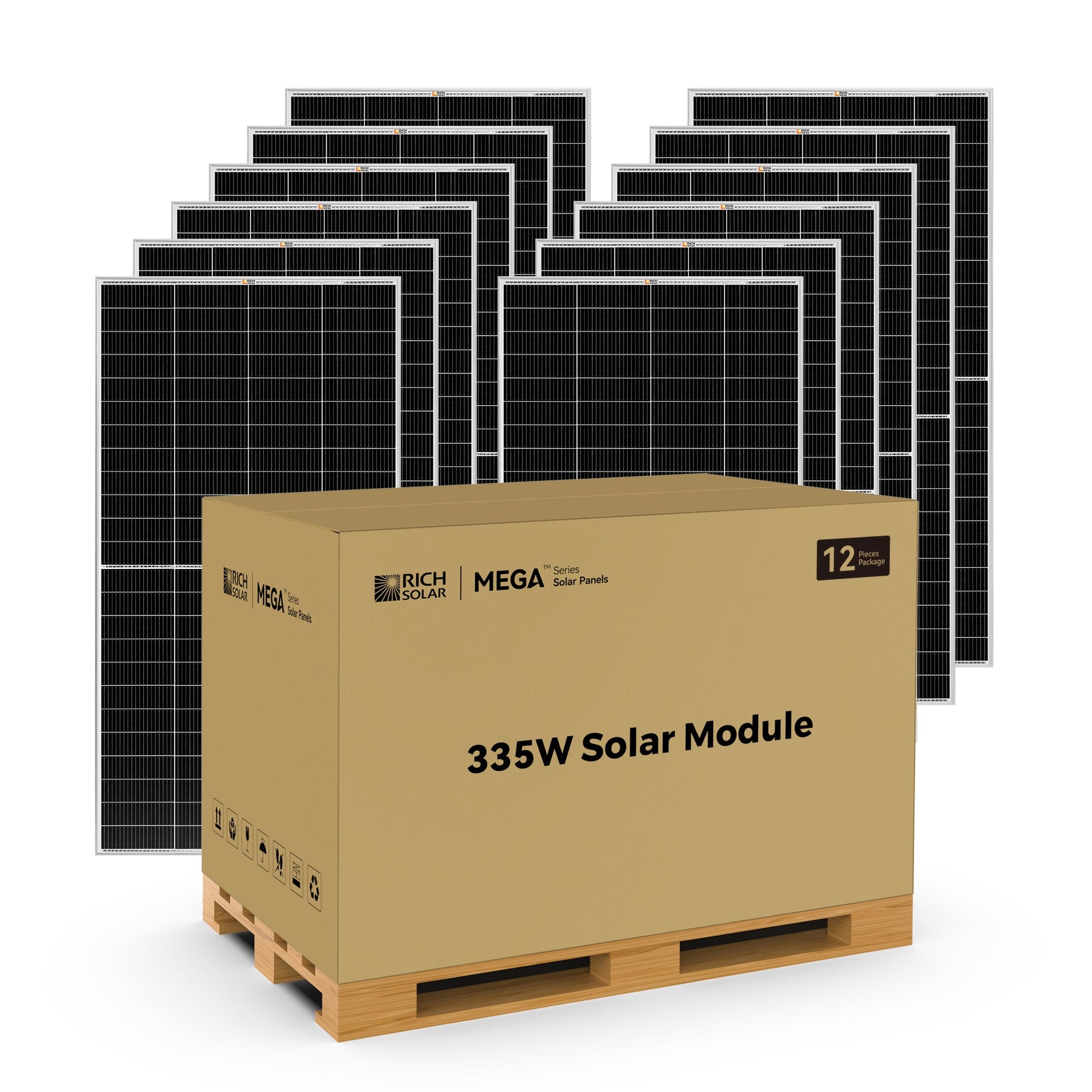 MEGA 335 PRO 335W Solar Panel: UL Certified, 25-Year Output Warranty