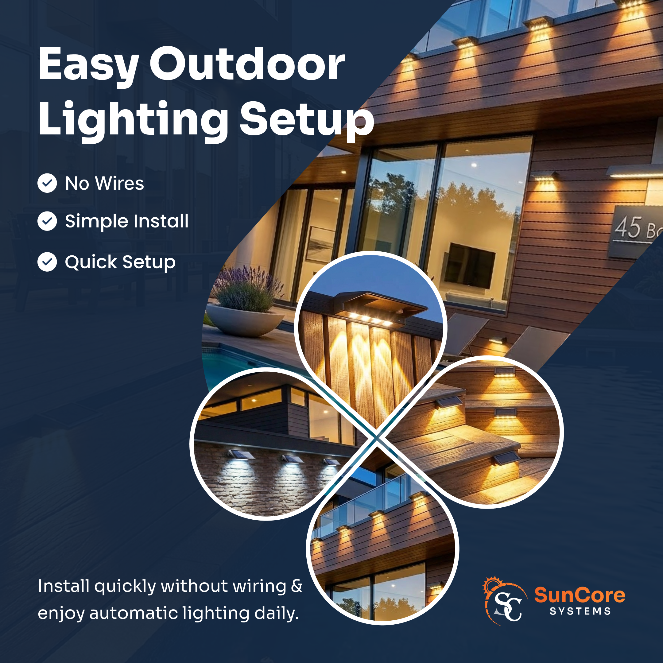 Portable Solar Fence Lights (2 Pack)