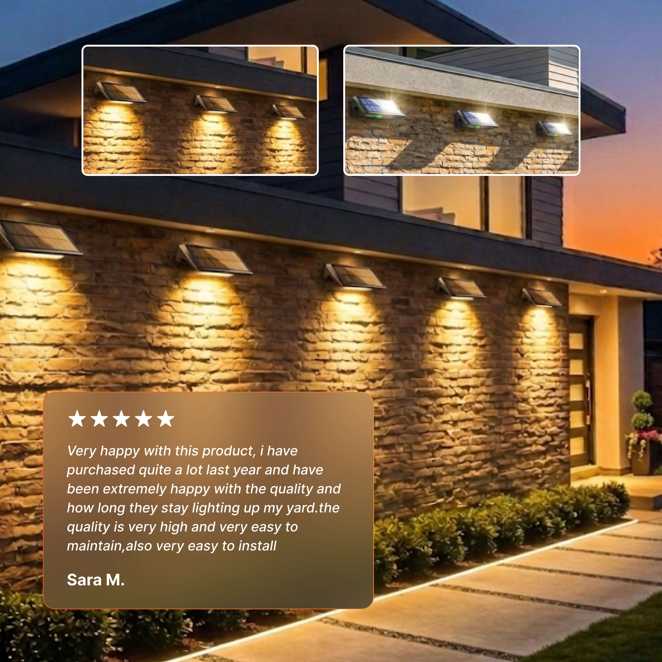 Portable Solar Fence Lights (2 Pack)