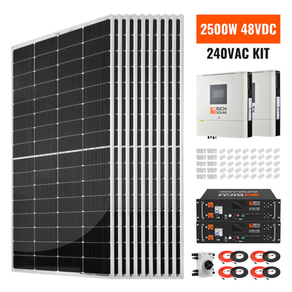 High-Performance 2500W 48VDC-240VAC Off-Grid Solar Energy System Kit