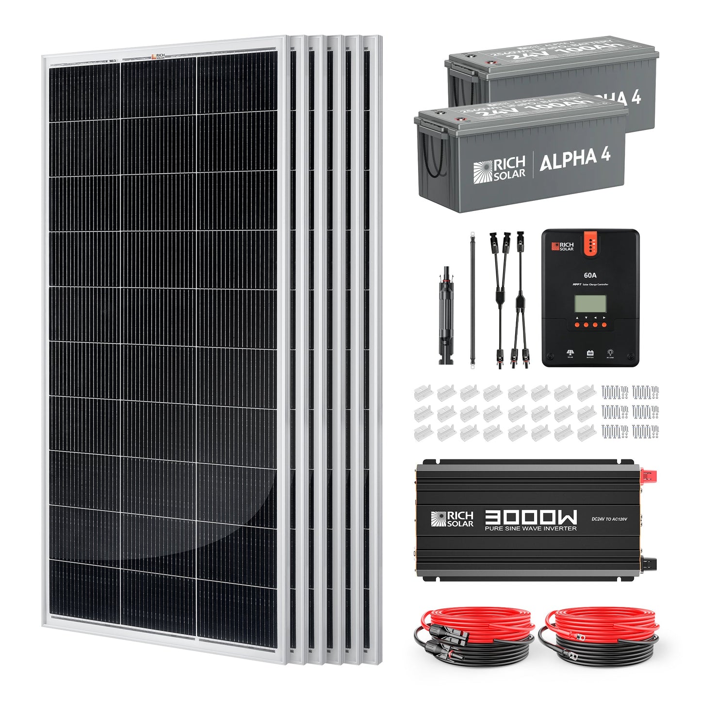 Powerful 1200W 24V Complete Solar Kit for RVs & Off-Grid Living