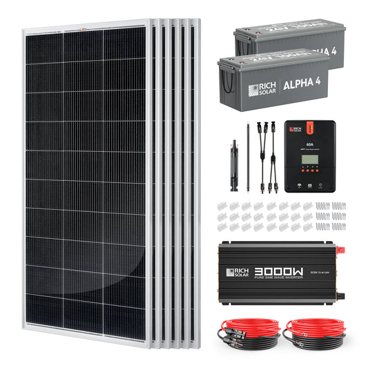 Powerful 1200W 24V Complete Solar Kit for RVs & Off-Grid Living