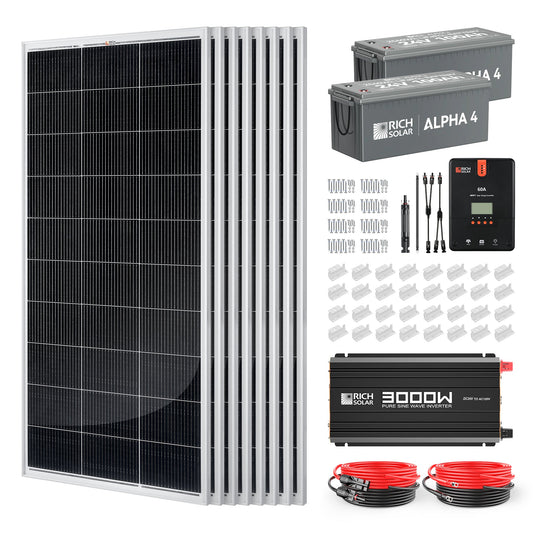 Powerful 1600 Watt 24V Complete Solar Kit for RVs & Off-Grid Living