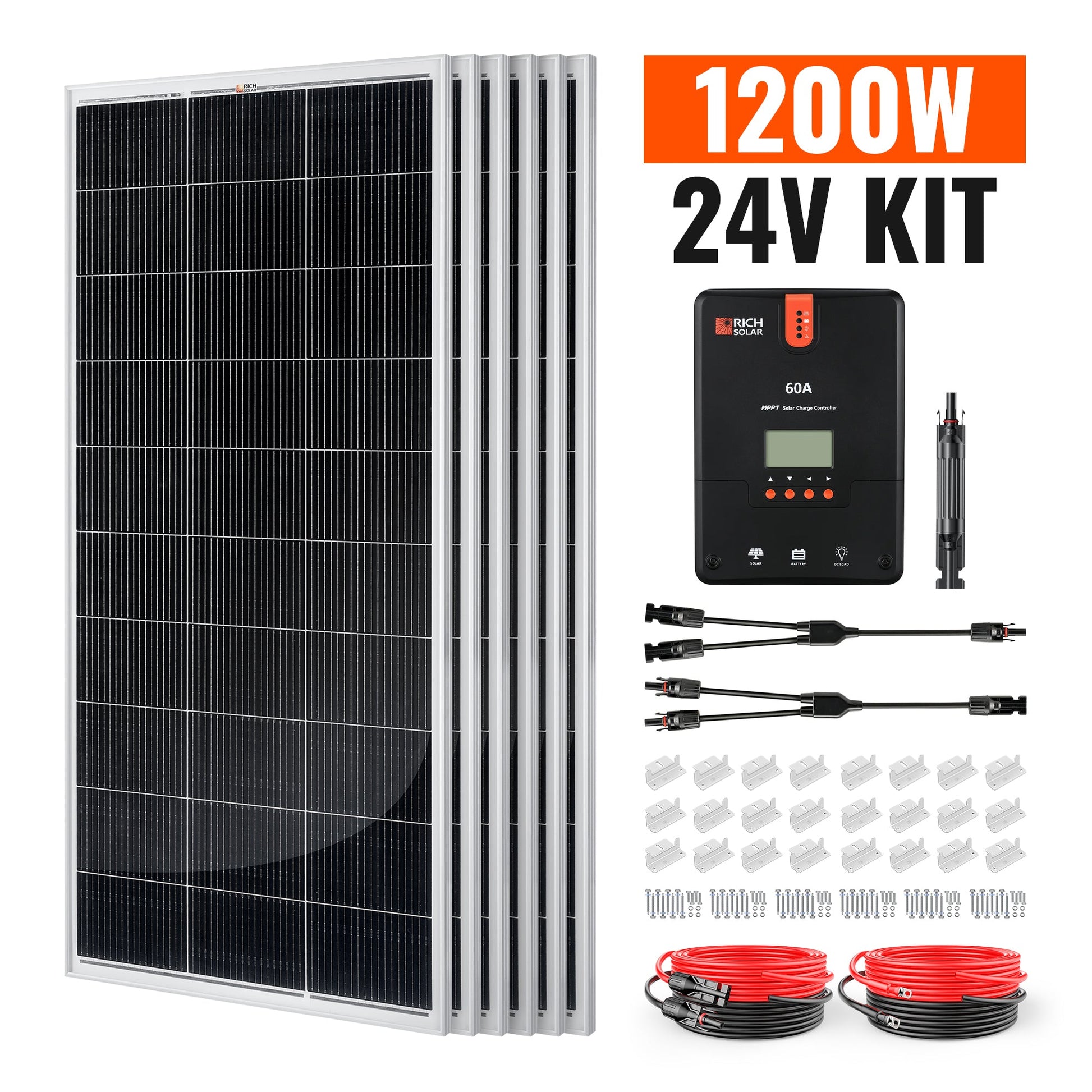 Powerful 1200W Monocrystalline Solar Kit for RV, Boat, Off-Grid Power