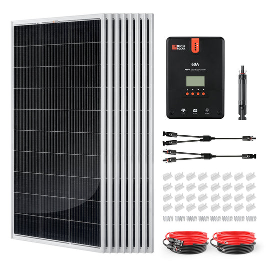 High-Efficiency 1600W 24V Solar Kit with 60A MPPT Charge Controller