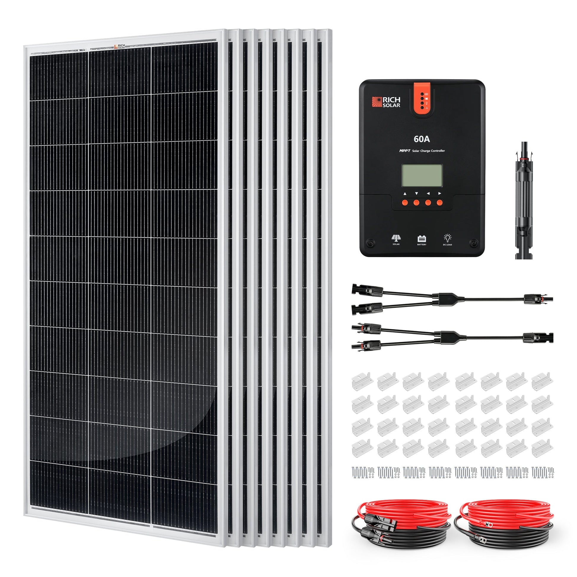 High-Efficiency 1600W 24V Solar Kit with 60A MPPT Charge Controller