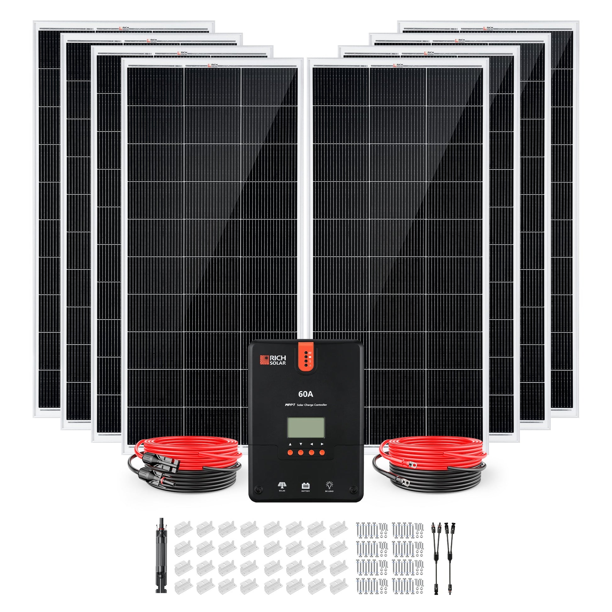 High-Efficiency 1600W 24V Solar Kit with 60A MPPT Charge Controller