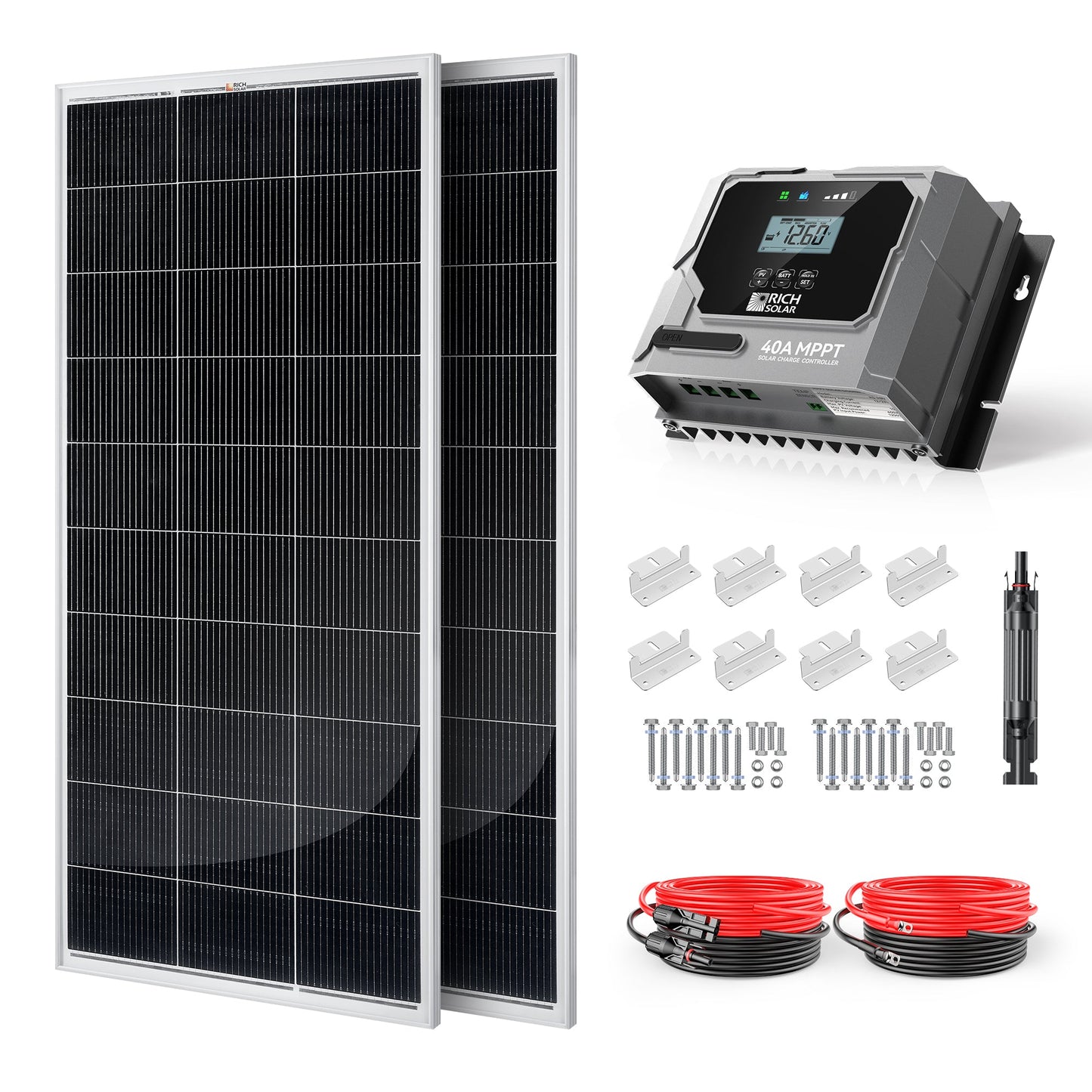 RICH SOLAR 400W 12V High-Efficiency Monocrystalline Solar Kit MPPT RV Boat