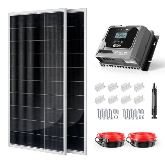 RICH SOLAR 400W 12V High-Efficiency Monocrystalline Solar Kit MPPT RV Boat