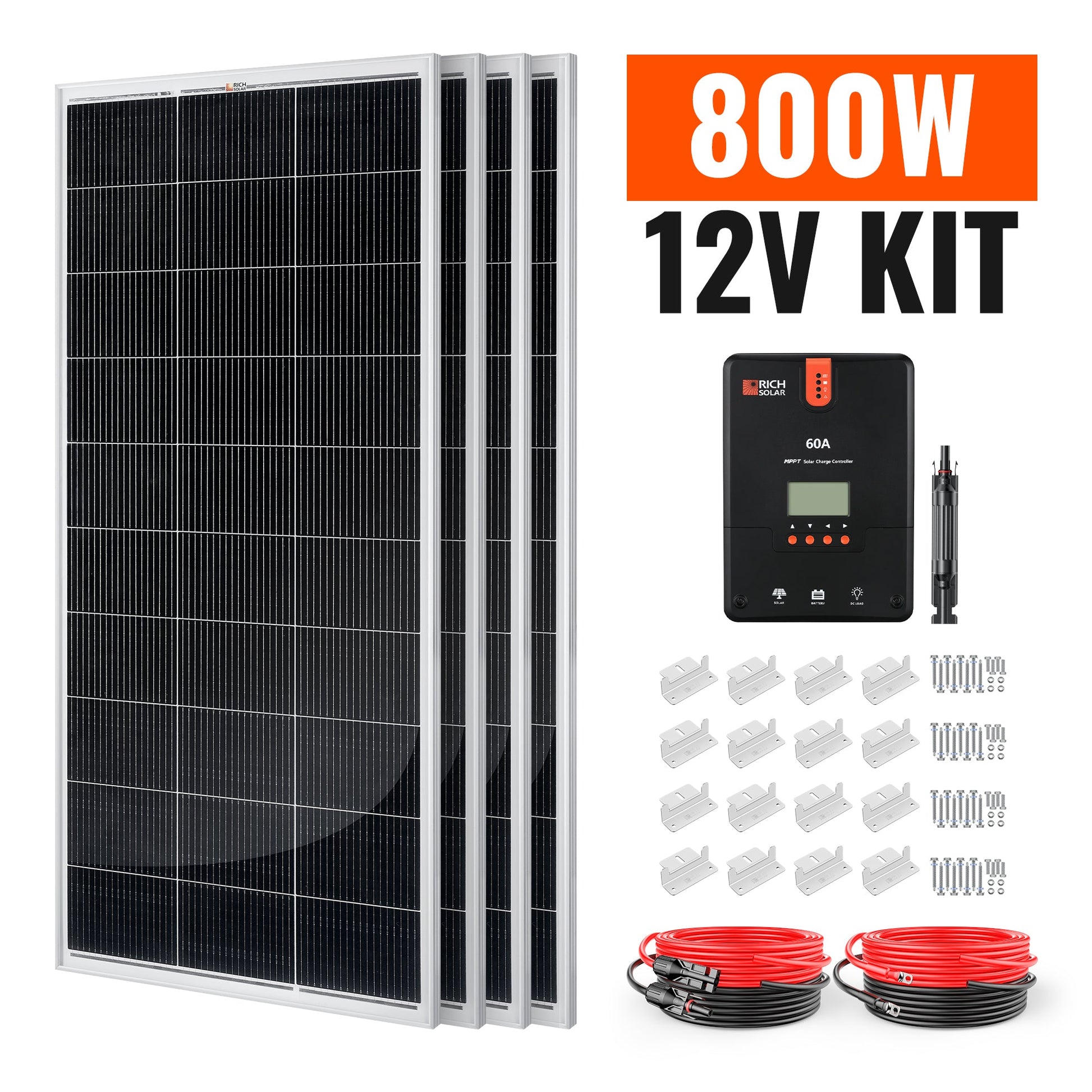 Powerful 800 Watt Monocrystalline Solar Kit for Off-Grid RV Power