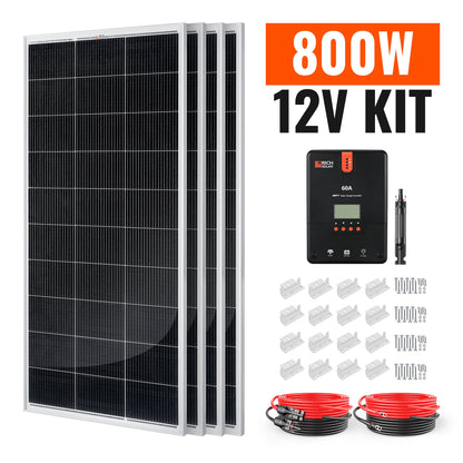Powerful 800 Watt Monocrystalline Solar Kit for Off-Grid RV Power