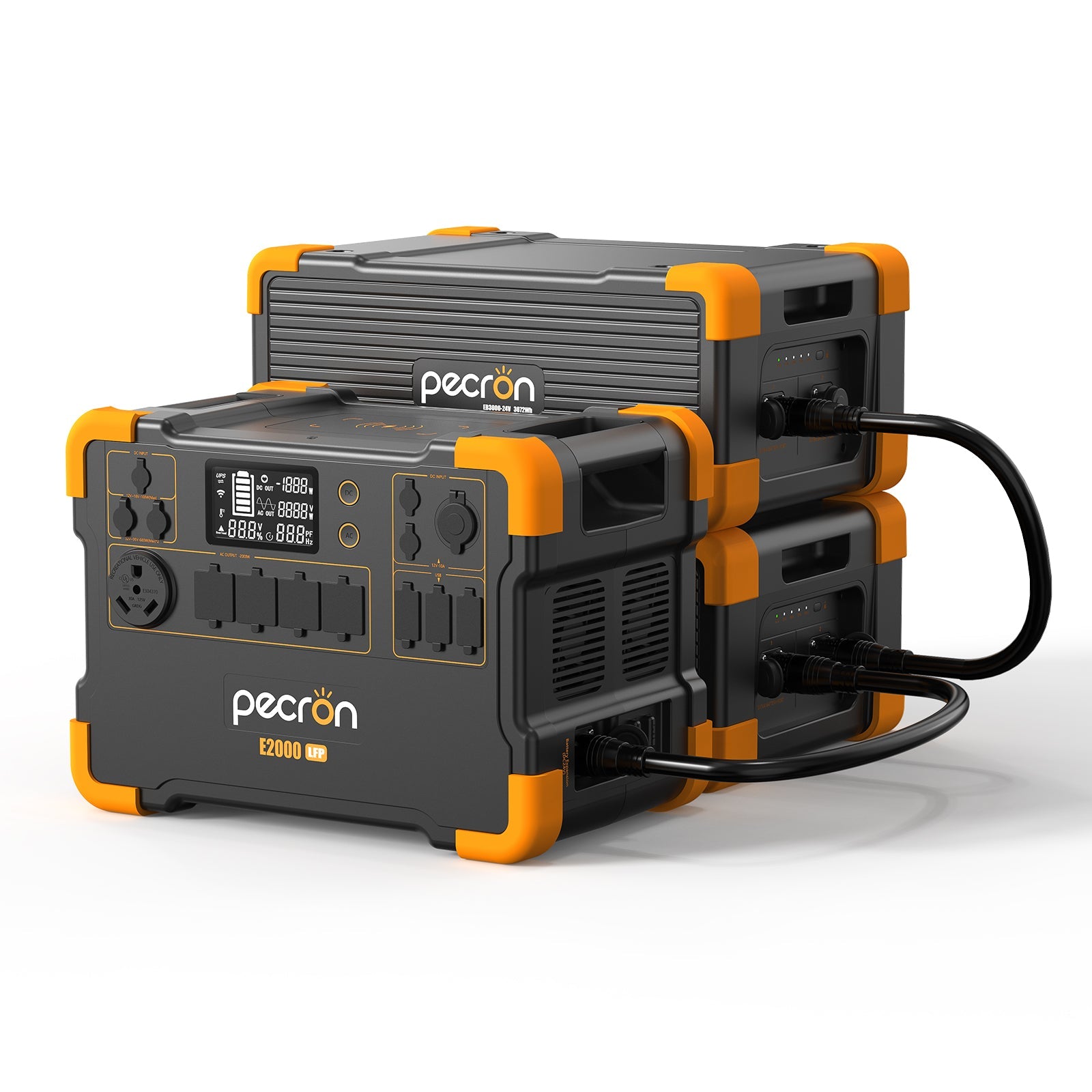 PECRON EB3000-24V 3072Wh LiFePO4 Expansion Battery for E2000LFP Power Station