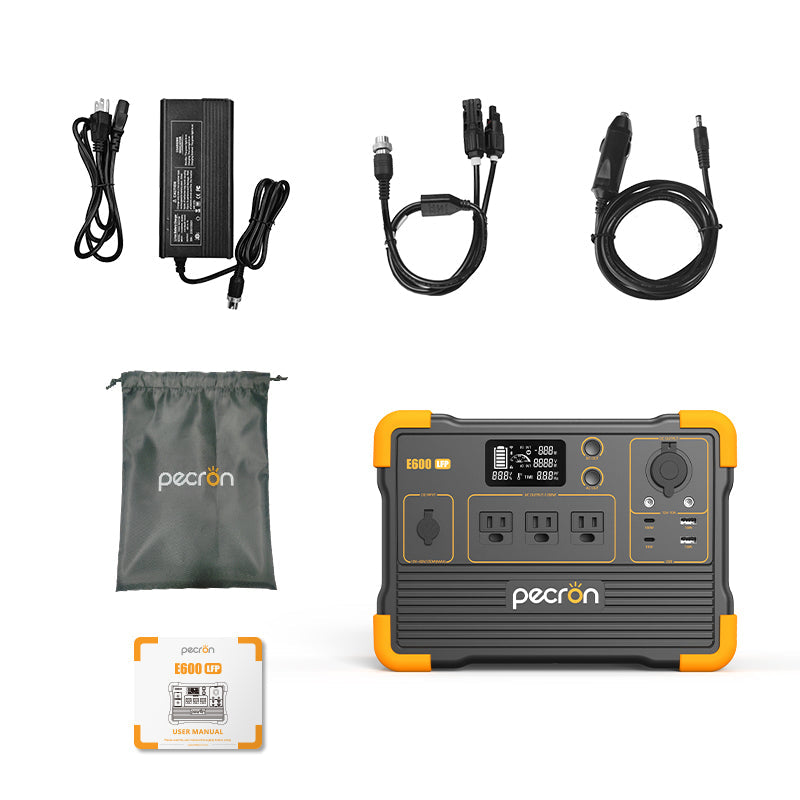 PECRON E600LFP 1200W 614Wh LiFePO4 Portable Power Station Home Outdoor