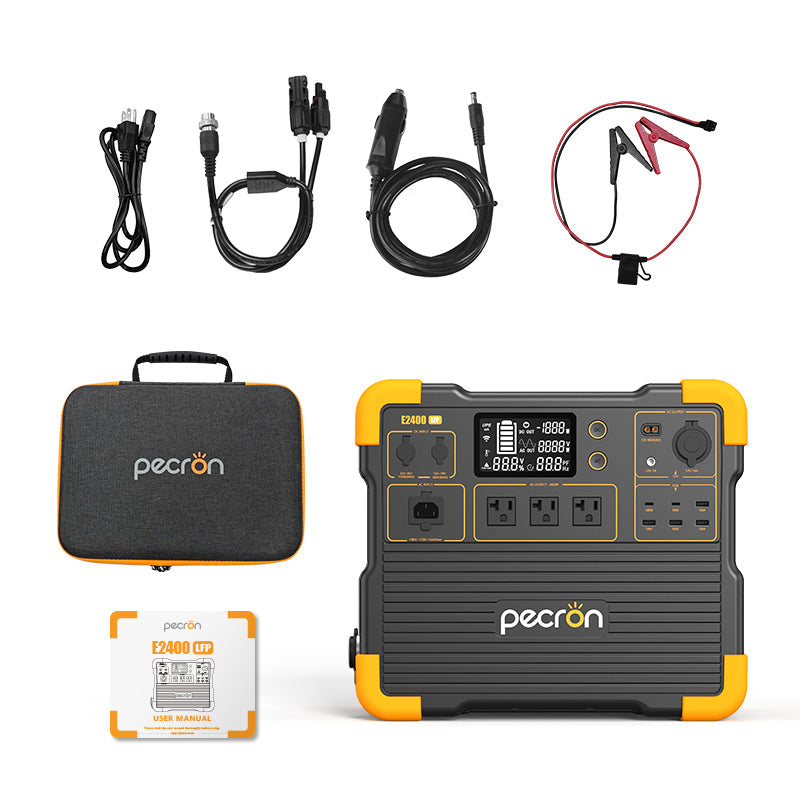 PECRON E2400LFP 2400W 2048Wh Portable Solar Generator Power Station Kit
